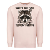 Pale Pink sweet but will throw hands Premium Sweatshirt - MaliasSmallBusiness