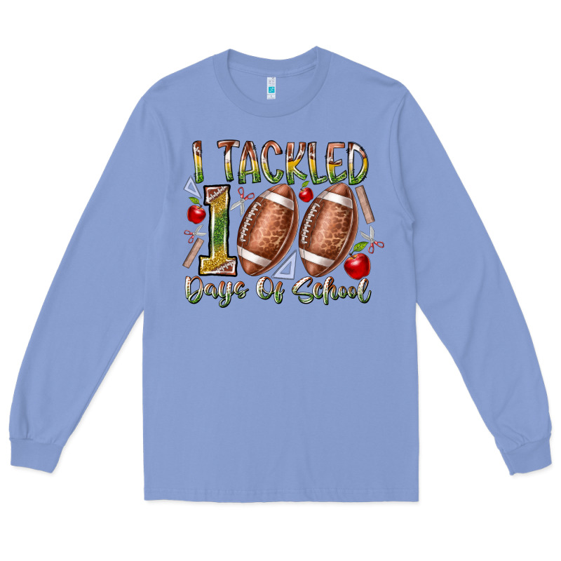 I Tackled 100 Days Of School Long Sleeve Tee by RacoonDesign | Teevron