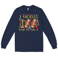Navy I Tackled 100 Days of School Long Sleeve Tee - RacoonDesign