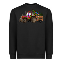 Black Christmas Farm Tractor Heavyweight Sweatshirt - RanaPortraitStore