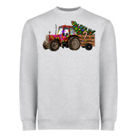 Heather Grey Christmas Farm Tractor Heavyweight Sweatshirt - RanaPortraitStore