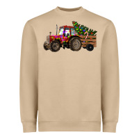 Mushroom Christmas Farm Tractor Heavyweight Sweatshirt - RanaPortraitStore