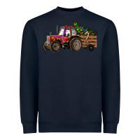 Navy Christmas Farm Tractor Heavyweight Sweatshirt - RanaPortraitStore