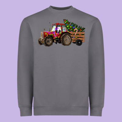 Heavyweight Sweatshirt Christmas Farm Tractor