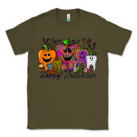 Army Green happy halloween tooth Classic Tee - RacoonDesign