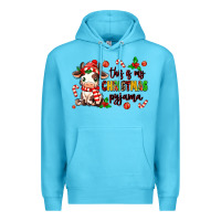 Ocean Blue this is my  christmas pyjama Premium Hoodie - MaliasSmallBusiness