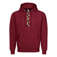 Burgundy Halloween Key Fob Zipper Hoodie - BundleAndBundleShop