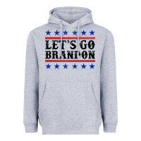 Heather Grey Let's Go Brandon American Flag Heavyweight Hoodie - Jasminsmagicworld