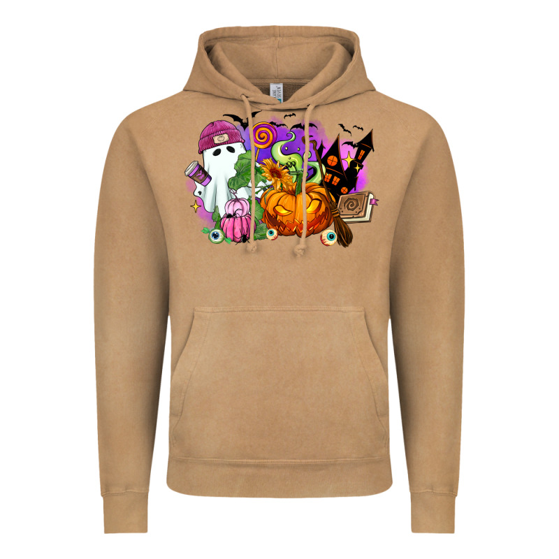 Halloween Ghost And Jack O Lantern Vintage Hoodie by RanaPortraitStore | Teevron