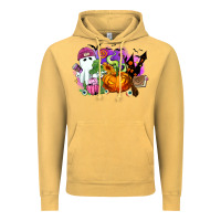 Vintage Mustard Halloween ghost and jack o lantern Vintage Hoodie - RanaPortraitStore