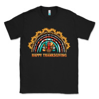 Black happy thanksgiving rainbow Classic Tee - BarkalooDesign