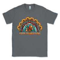 Charcoal Heather happy thanksgiving rainbow Classic Tee - BarkalooDesign
