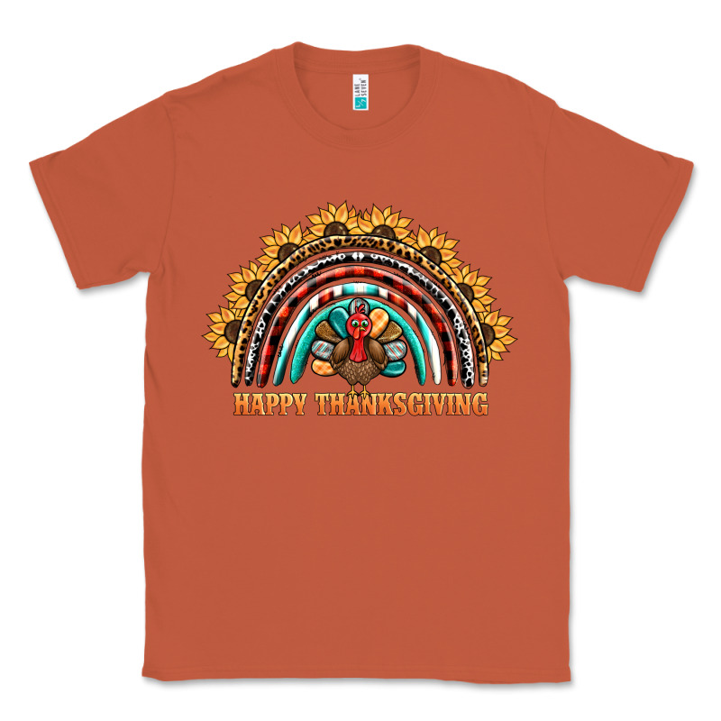 Happy Thanksgiving Rainbow Classic Tee by BarkalooDesign | Teevron
