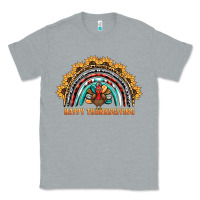 Heather Grey happy thanksgiving rainbow Classic Tee - BarkalooDesign