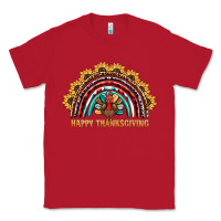 Red happy thanksgiving rainbow Classic Tee - BarkalooDesign