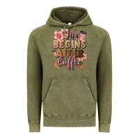Vintage Olive life begins after coffee Vintage Hoodie - JahusDesignShop