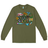 Army Green emt Long Sleeve Tee - CowhideDigitalArt