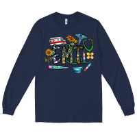 Navy emt Long Sleeve Tee - CowhideDigitalArt