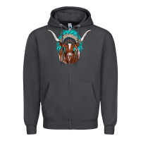 Smoke texas longhorn indian headdress Zipper Hoodie - JahusDesignShop