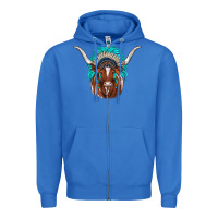 True Royal texas longhorn indian headdress Zipper Hoodie - JahusDesignShop