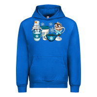 Cobalt Winter Coffee Cups Urban Hoodie - Artiststas