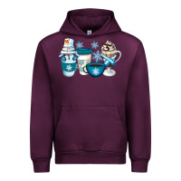 Mauve Wine Winter Coffee Cups Urban Hoodie - Artiststas