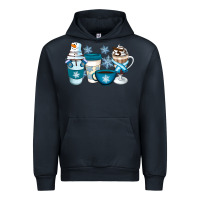 Navy Winter Coffee Cups Urban Hoodie - Artiststas