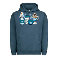 Pigment Midnight Navy Winter Coffee Cups Urban Hoodie - Artiststas