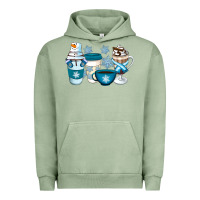 Pigment Oil Green Winter Coffee Cups Urban Hoodie - Artiststas