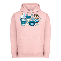 Pigment Salmon Winter Coffee Cups Urban Hoodie - Artiststas