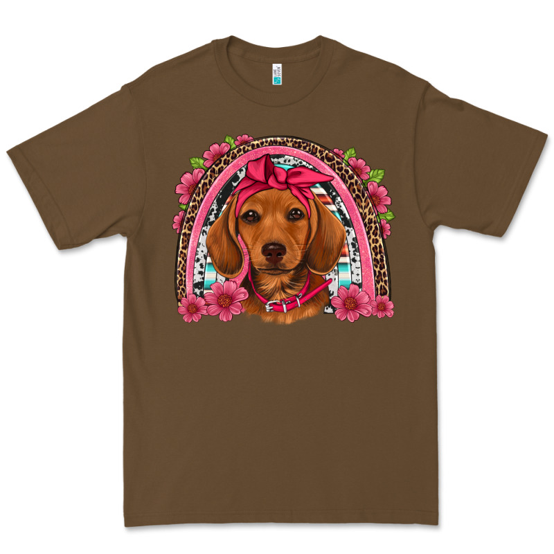 Dachshund Puppy Floral Rainbow Premium Tee by Artiststas | Teevron