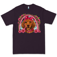 Plum dachshund puppy floral rainbow Premium Tee - Artiststas