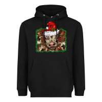 Black Christmas background baby calf Heavyweight Hoodie - BarkalooDesign