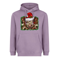 Lavender Christmas background baby calf Heavyweight Hoodie - BarkalooDesign