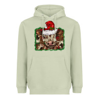 Matcha Christmas background baby calf Heavyweight Hoodie - BarkalooDesign