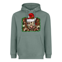Sage Christmas background baby calf Heavyweight Hoodie - BarkalooDesign