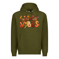 Army Green basketball vibes Premium Hoodie - MaliasSmallBusiness