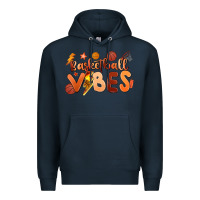 Navy basketball vibes Premium Hoodie - MaliasSmallBusiness
