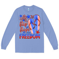 Colony Blue flip flops and freedom Long Sleeve Tee - HRA Design Shop