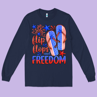 Flip Flops And Freedom Long Sleeve Tee Designed By Hra Design Shop