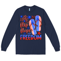 Navy flip flops and freedom Long Sleeve Tee - HRA Design Shop