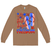 Toasted Coconut flip flops and freedom Long Sleeve Tee - HRA Design Shop