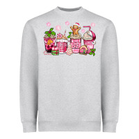 Heather Grey pink christmas coffee cups Heavyweight Sweatshirt - Zillion Design Studio