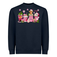 Navy pink christmas coffee cups Heavyweight Sweatshirt - Zillion Design Studio