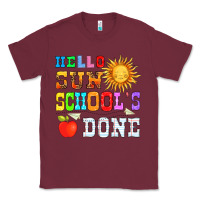 Burgundy hello sun schools done Classic Tee - HRA Design Shop