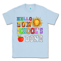 Dusty Blue hello sun schools done Classic Tee - HRA Design Shop