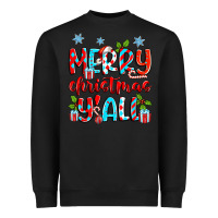 Black merry christmas y'all Heavyweight Sweatshirt - Zillion Design Studio