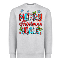 Heather Grey merry christmas y'all Heavyweight Sweatshirt - Zillion Design Studio