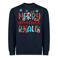 Navy merry christmas y'all Heavyweight Sweatshirt - Zillion Design Studio