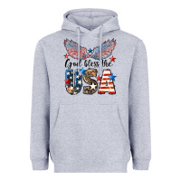 Heather Grey Western God Bless The USA Heavyweight Hoodie - LillyAllenDesigns